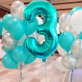 32inch Tiffany Green Foil Number Balloons Happy Birthday Party Decor Balloon Adult/Kid Baby Shower/Wedding Decoration Supplies