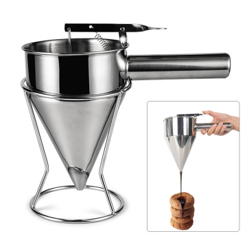 Baking Tools Batter Funnel Dispenser Stainless Steel Cone Funnel Kitchen Tool For Baking Cupcakes And Pancakes