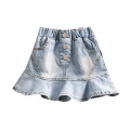 Girl 's Denim Skirt Skirt Girl 's Pleated Skirt 's Princess Western Style Bubble Skirt Summer and Autumn
