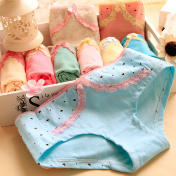 Small fresh culotte enfant fille lovely peach girl underwear Children's cotton underwear kids lace Stitching laciness panties