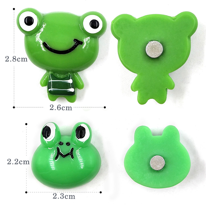 6pcs Cartoon Green Frogs Fridge magnet cartoon animal whiteboard Resin Refrigerator Magnets child Home DIY Decoration Acessories