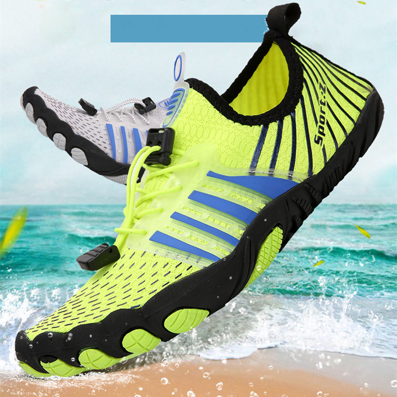 Mens Outdoor Quick-Dry Sports Wearproof Beach Sneakers Unisex Water Shoes Breathable Wading Shoes Womens Upstream Non Slip Shoes