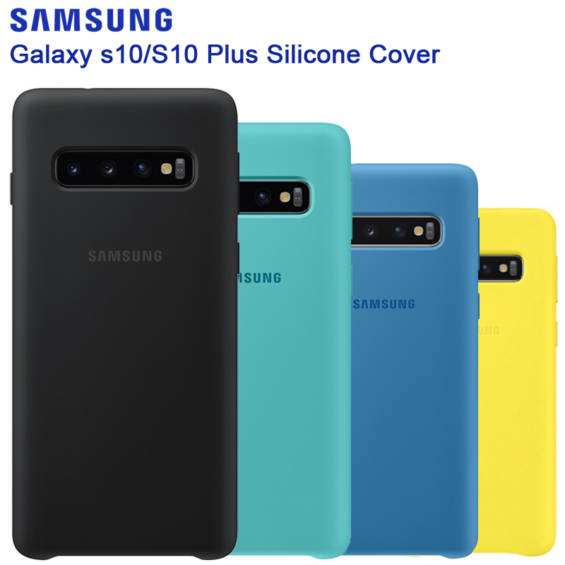 Original Samsung Official Silicone Case Protection Cover For Galaxy S10+ S10 Plus SM-G9750 S10 X SM-G9730 Mobile Phone Housings