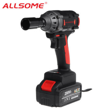 ALLSOME 288VF 600NM Max Brushless Impact Wrench Li-ion Battery Brushless Motor Electric Wrench Power Tool With Charger Sleeve