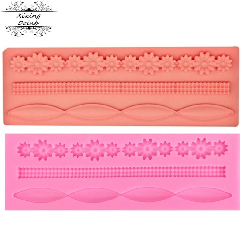 Lace pattern / frame silica gel mold cake decoration tool chocolate fudge rubber mold cake tool baking products