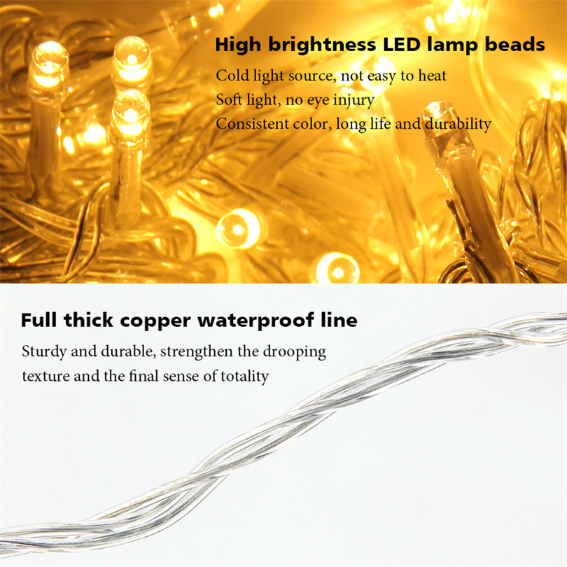 4.6M Waterproof Outdoor Christmas Light Led Curtain Icicle String Lights Droop 0.4-0.6m Garlands Fairy Eaves Decorative Lights