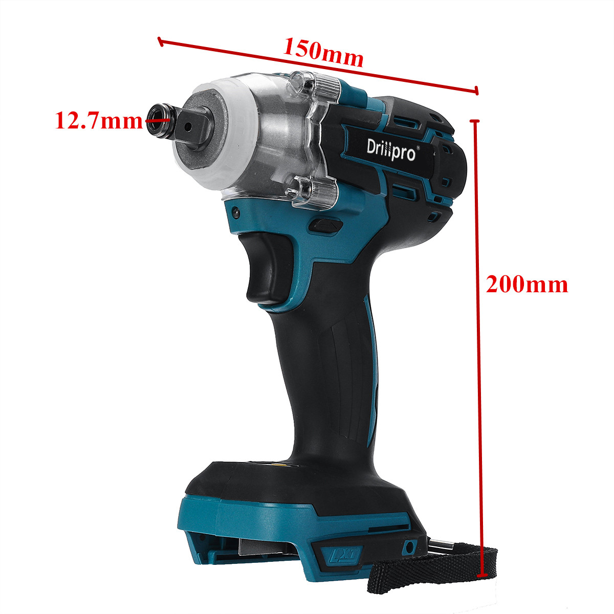 18V Cordless Electric Impact Wrench Motor 1/2" Square Brushless Rechargeable Wrench LED Light For Makita Battery