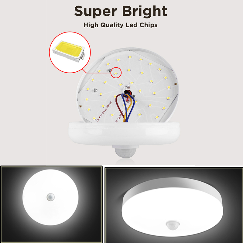 Motion Sensor Led Ceiling Light Fixtures Surface Mounted Ceiling Lamp 12W 18W 30W 50W Panel Night Light 220V For Home Bedroom