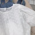 Summer Girls White Blouse Puff Short Sleeve Cotton Toddler Baby Girl Blouse Shirts Kids Shirt Girl Tops Blouses Children Clothes