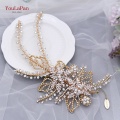 YouLaPan HP254 Wedding Hair Vine Side Headpiece Headband Women Tiara Crystal Bridal Headwear Full Rhinestone Hair Accessories