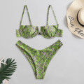 Women's Swimming Suit Sexy Bikini Swimsuit Women Swimwear Bikini Set Print Floral Push-up Padded Bathing Swimsuit Beachwear#J30