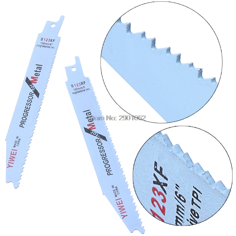 2pcs Durable BIM S123XF 152mm 6'' Reciprocating Saw Blade For Cutting Metal Wood AP16