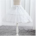 Formal White Girl Skirt Petticoat One Layer Kids Crinoline Lace Trim Flower Girls Dress Underskirt Elastic Waist Drawstring