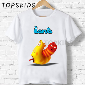 2019 Children Korea Hilarious Insect Larva Cartoon Print T-shirts Boys&Girls Funny Baby Tops Kids Summer O-Neck Tshirt