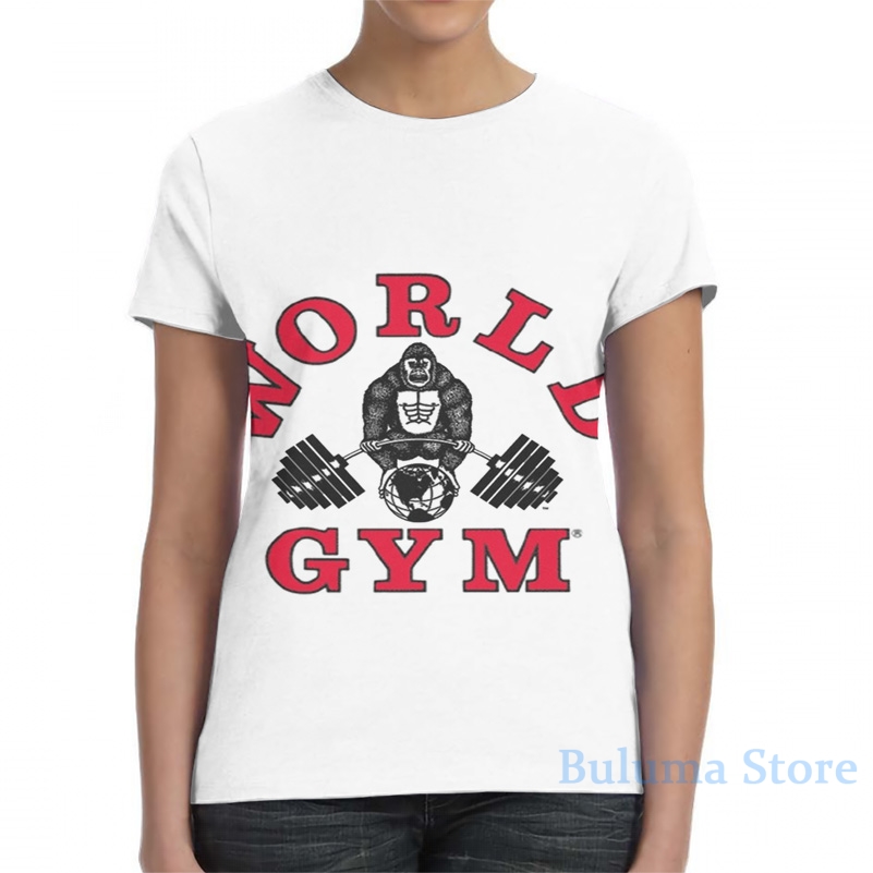 Gorilla World Gym men T-Shirt women all over print fashion girl t shirt boy tops tees Short Sleeve tshirts