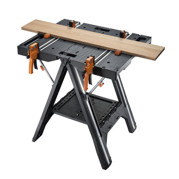 WORX WX051 Multi-Function Work Table and Sawhorse with Quick Clamps and Holding Pegs WX051