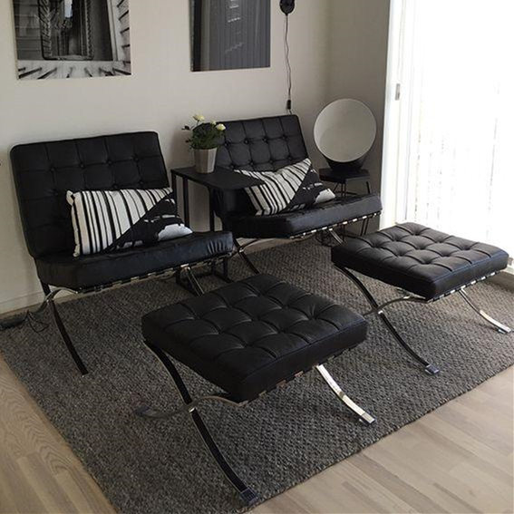 Black Leather Barcelona Chair