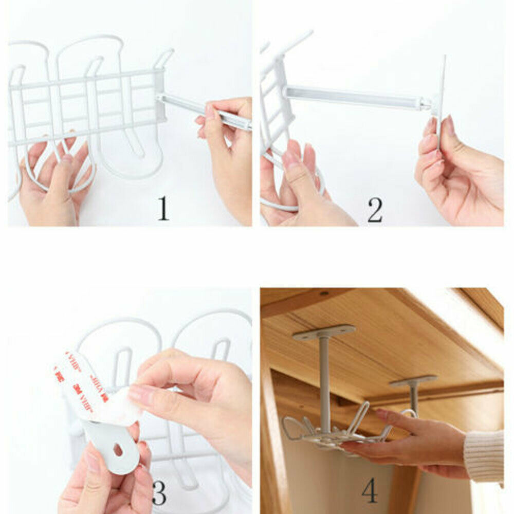 Under Desk Storage Rack Cable Management Tray Power Line Storage Organizer Wire Cord Charger Plugs Home Office Suction Wall Tool