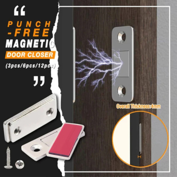Punch-free Magnetic Door Closer Cabinet Door Catch Hidden Door Closer With Screws Hardware Closet Cupboard Door Closer