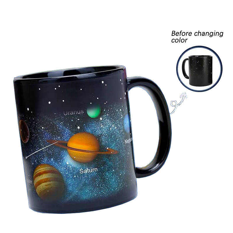 Internaul Creative Ceramic Mug Color Changing Mug Heat Revealing Coffee Cup Friends Gift Student Breakfast Tumbler Star