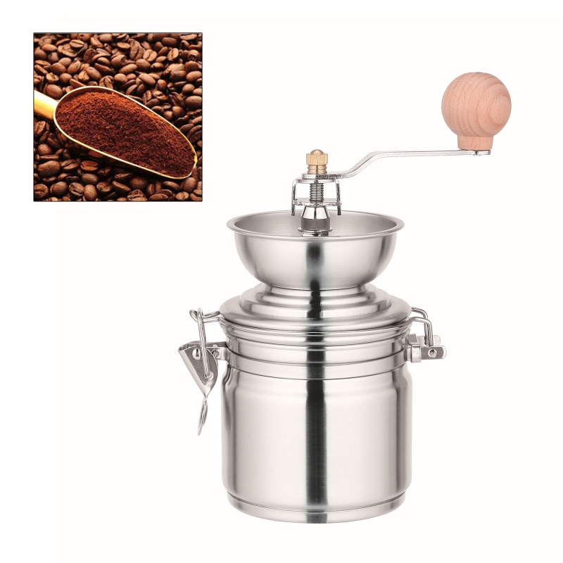 Stainless Steel Coffee Grinder Manual Hand Crank Spice Nuts Herb PortableGrinder