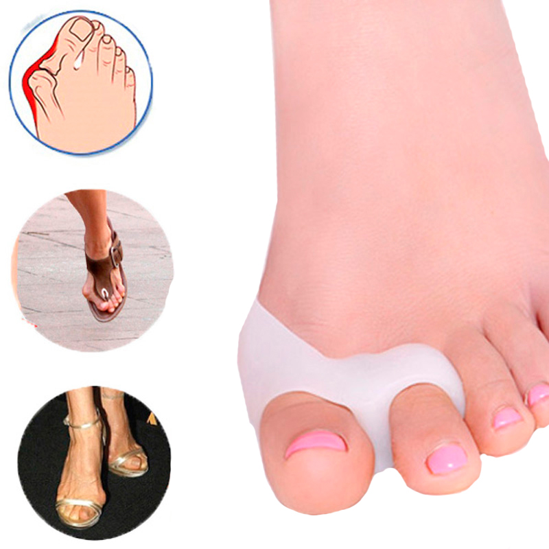 2 Pair Toe Separating Gel Pads Bunion Corrector Toe Separator Protector Straightener Hallux Valgus Corrector Foot Tool