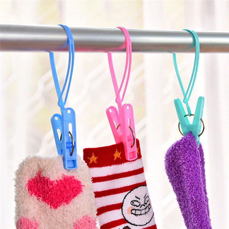 12pcs Plastic Clothes Peg Home Travel Portable Storage Hangers Rack Towel Clothespins Windproof Clothes Pegs Fixed Hanging Clip