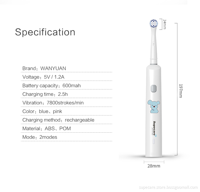 Rotary automatic rechargeable electric toothbrush