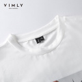 Vimly 2020 Spring Autumn Women Letter Print Tshirt Fashion Round Neck Long Sleeve Thin Tops Casual Female Cotton T shirt F3578