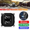 LCD Digital Display Motorcycle TPMS Wireless High-precision 5V Moto Tire Pressure Alarm Monitor Detector With Magnetic USB Port
