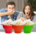 The Original Microwave Popcorn Maker Silicone Popcorn Bucket Bowl With Lid Foldable Red High Temperature Large Kitchen Easy Tool