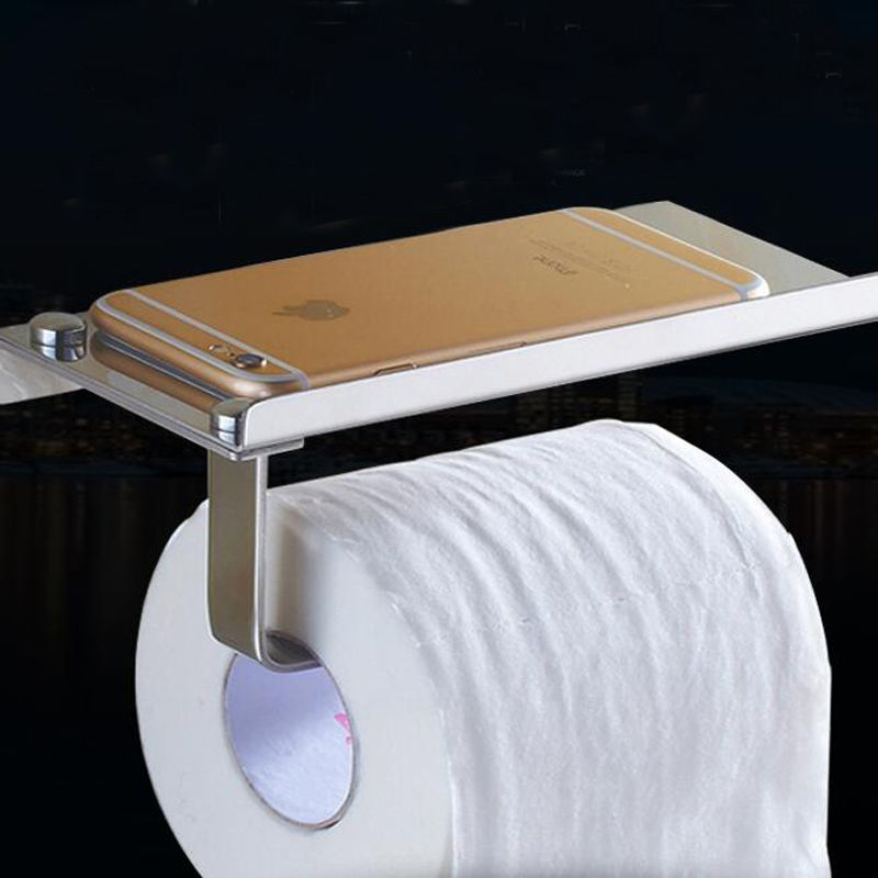 Stainless Steel Bathroom Towel Toilet Paper Holder Dispensers Tissue Hanger Phone Rack Storage Wall Mounted
