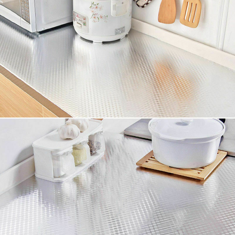 40x200/300cm Kitchen Oil-proof Waterproof Stickers Aluminum Foil Kitchen Stove Cabinet Self Adhesive Wall Sticker DIY Wallpaper