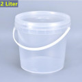 Food Grade 2L plastic pail with handle and Lid Round bucket container for Food,biscuit,popcorn,paint 1PCS
