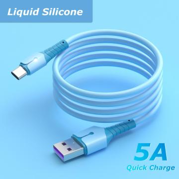 Liquid Silicone 5A Super Fast Charge Cable Micro USB Type C Cable for Samsung Xiaomi Huawei One Plus Charging Wire Data Cable