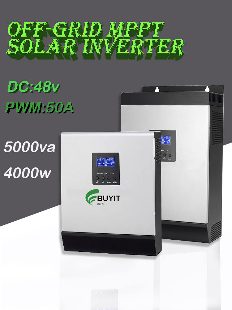 5kva 4000W Hybrid Solar Inverter 50A PWM Solar Charge Controller DC 48V Pure Sine Wave home inverter with battery