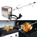 110V Stainless Steel Rotisserie BBQ Grill Roaster Spit Rod Motor Set Meat Fork Camping Charcoal Grill Kits BBQ Accessories 4W