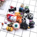 10pcs Convex circ resin Pumpkin ghost necklace charms keychain pendant necklace pendant for DIY All Saints' Day decoration