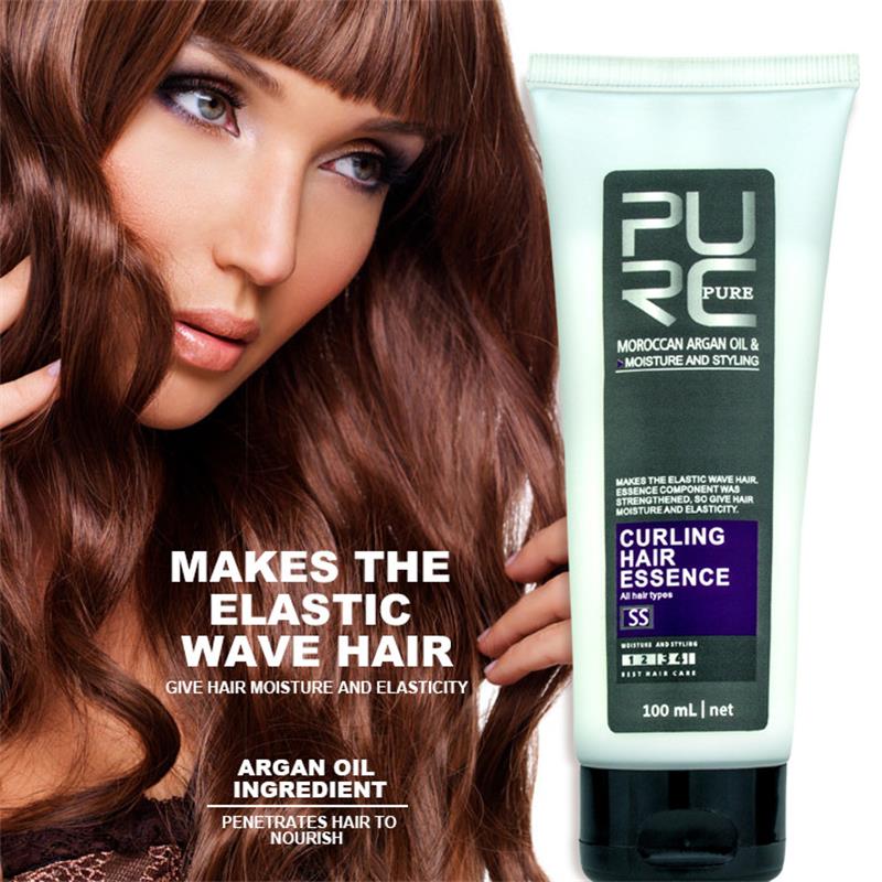 PURC Morocco Argan Oil Conditioner Make Hair Moisture And Styling And Elastic Wave Hair Curl Enhancers Repair Dry Damaged Hair