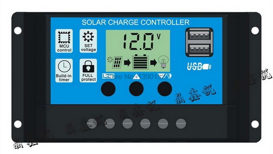 by dhl 20pcs 24V 12V Auto Solar Panel Battery Charge Controller 30A 20A 10A PWM LCD Display Solar Collector Regulator