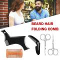 Hair Growth Beard Styling Beard Care Set Beard Shaping Template Comb Barber Tool Beard Styling Comb Scissors Mens Beard Tool