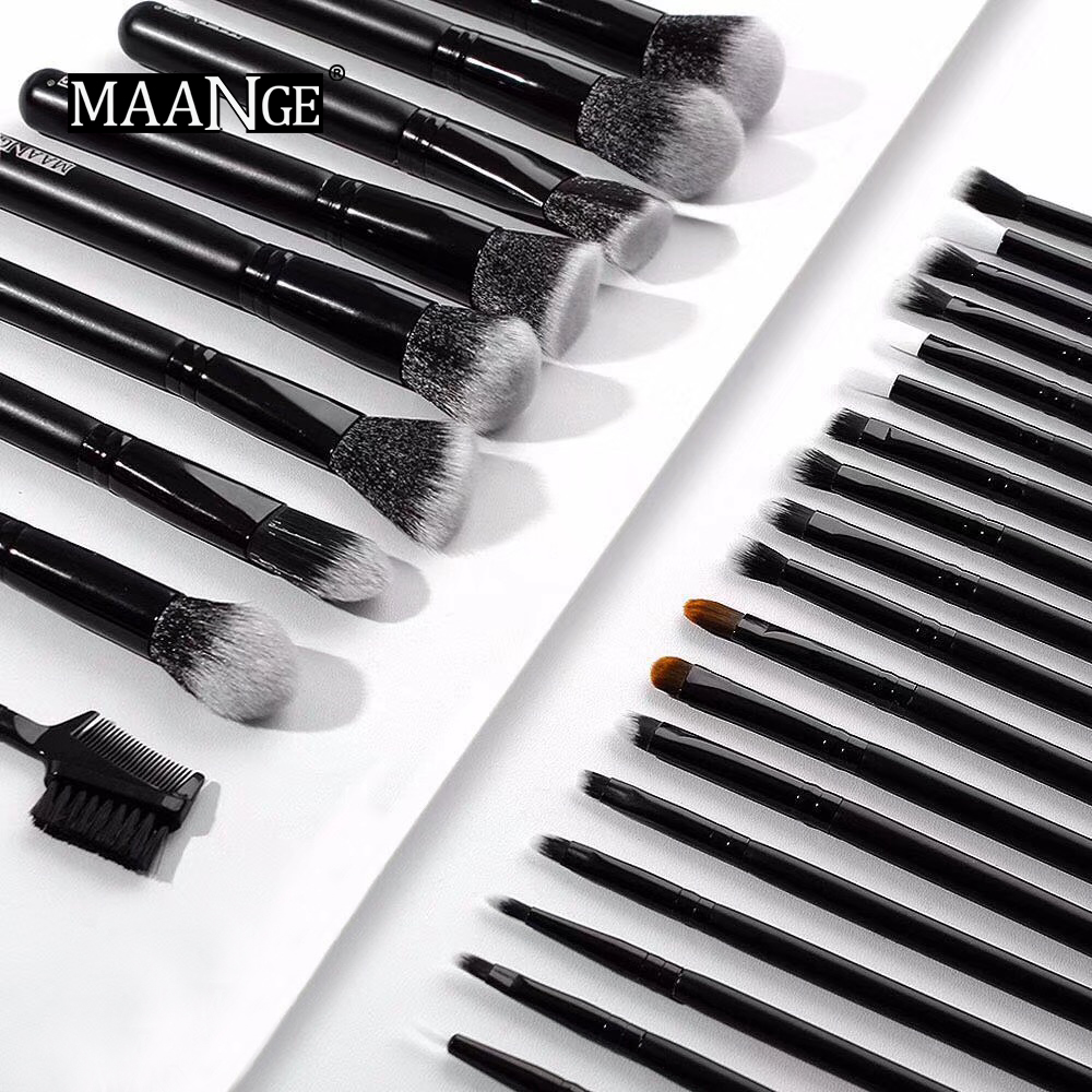 MAANGE 10/27 PCS Pro Makeup Brushes Set Powder Soft Synthetic Hair Foundation Eye Shadow Brushes for Makeup Cosmetic Tools Kit