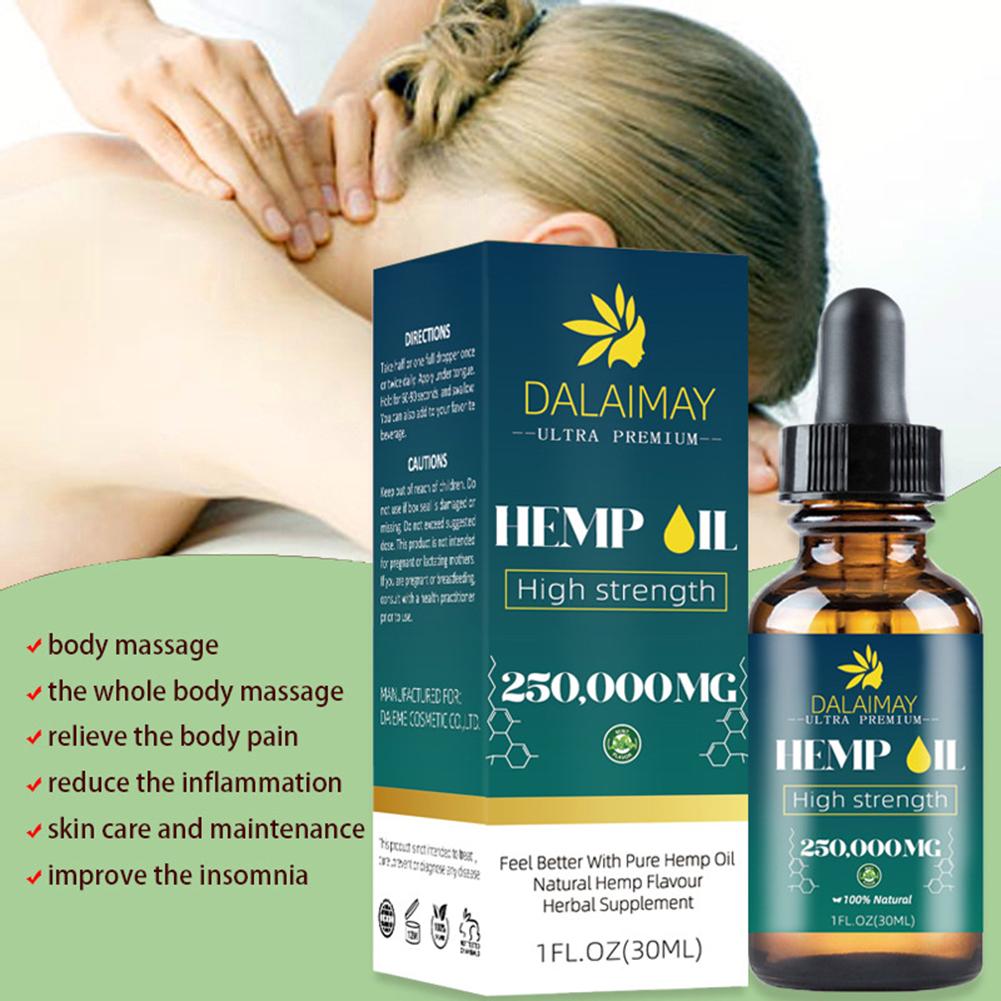 250000mg Organic Hemp Seed Oil Extract For Anxiety & Stress Relief Improve Sleep Soothing Fatigue Hemp Essential Oil Body Care