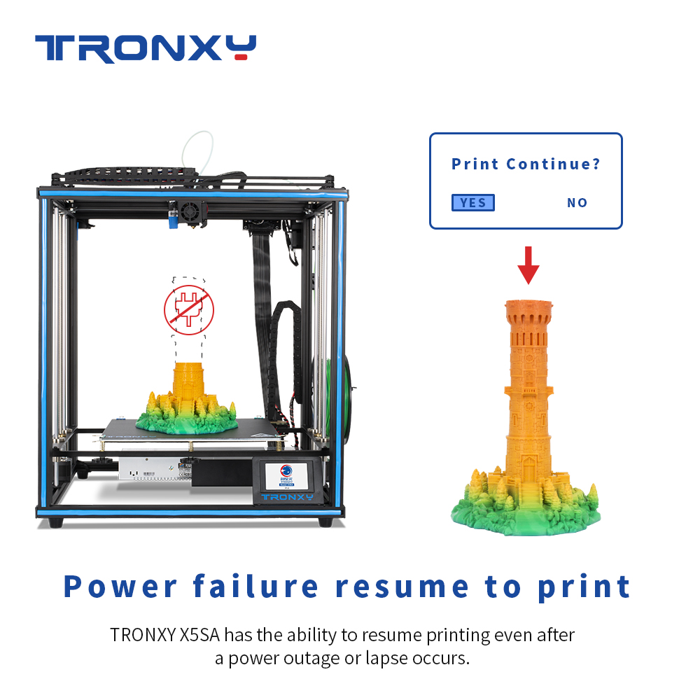 2020 Newest Upgraded Tronxy 3D printer X5SA-400/X5SA Larger print size 3.5 inch TFT Touch Screen PLA ABS Filament