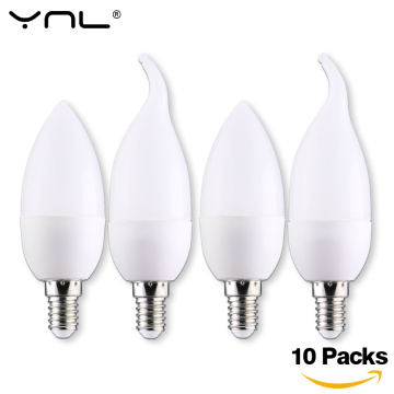 10pcs E14 LED Candle Bulb 3W Lampada LED Lamp Indoor Light AC 220V 230V 240V LED Chandelier Warm Cold White For Home Decoration