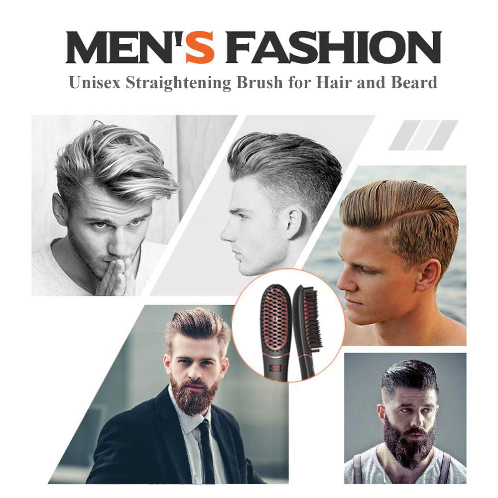 Hair Straightene Comb Quick Styling Fast Heating Electric Hair Brush ffor Men Beard and Woman Hair Smoothing 100-240V