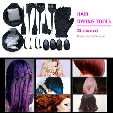 22Pcs Reusable Hair Dye Colouring Tool Kit Barber Black Comb Bowl Hairdressing Styling Tools High Quality Headed Brushes Set