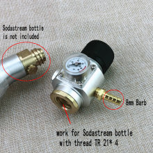 Sodastream CO2 Mini Gas Regulator CO2 Charger Kit 0-90 PSI corny cornelius keg charger for European Soda stream Beer Kegerator