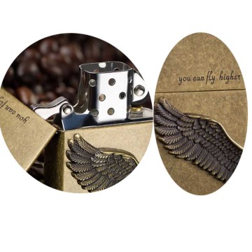 Lighter Windproof Creative Custom Wings Fly Higher Personalized Kerosene Lighter Male Valentine's Day Gift