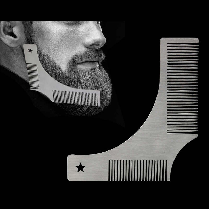 Men's Beard Shaping Kit Shaving Brush Comb Scissor Set Men Fashion Hair Styling Face Hair Removal Mustache Trim Accessory Tool